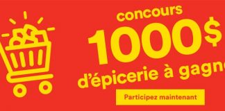 Concours Super C 1000$ d'épicerie à gagner