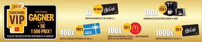 Concours McDonald's McCafé VIP 2022