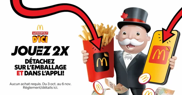 Concours Monopoly McDonald Canada 2023