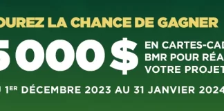 Concours BMR 5000$ Pour Votre Projet Réno 2024