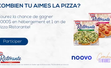 Concours Noovo Combien Tu M'aimes Pizza Ristorante 2024