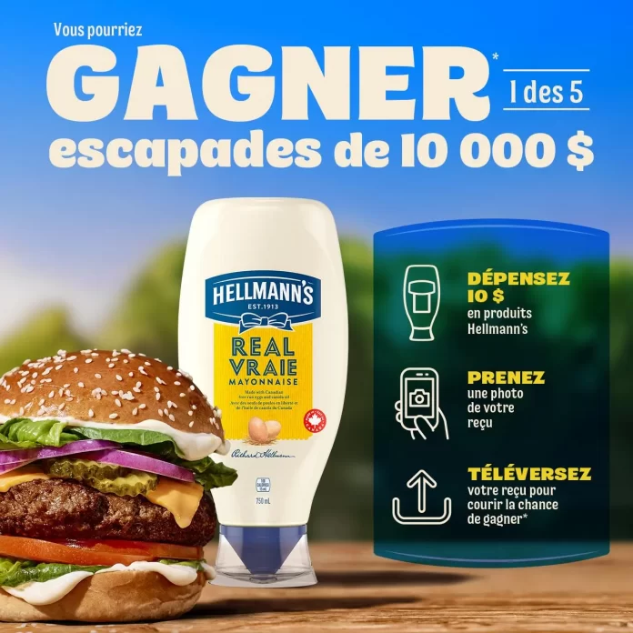 Concours Gagnez Un Forfait Vacances de Hellmann's 2025 (Hellmanns.ca/Concours) Concours Gagnez Un Forfait Vacances de Hellmann's 2025 (Hellmanns.ca/Concours)