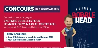 Concours Soirée Bobblehead de Rona 2026