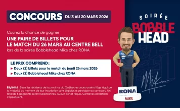 Concours Soirée Bobblehead de Rona 2026