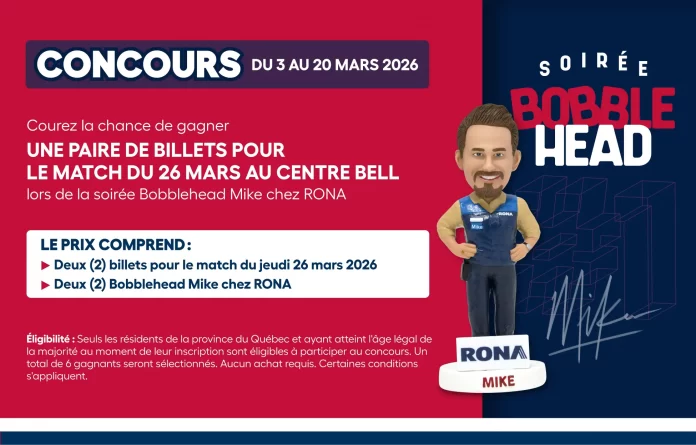 Concours Soirée Bobblehead de Rona 2026 Concours Soirée Bobblehead de Rona 2026